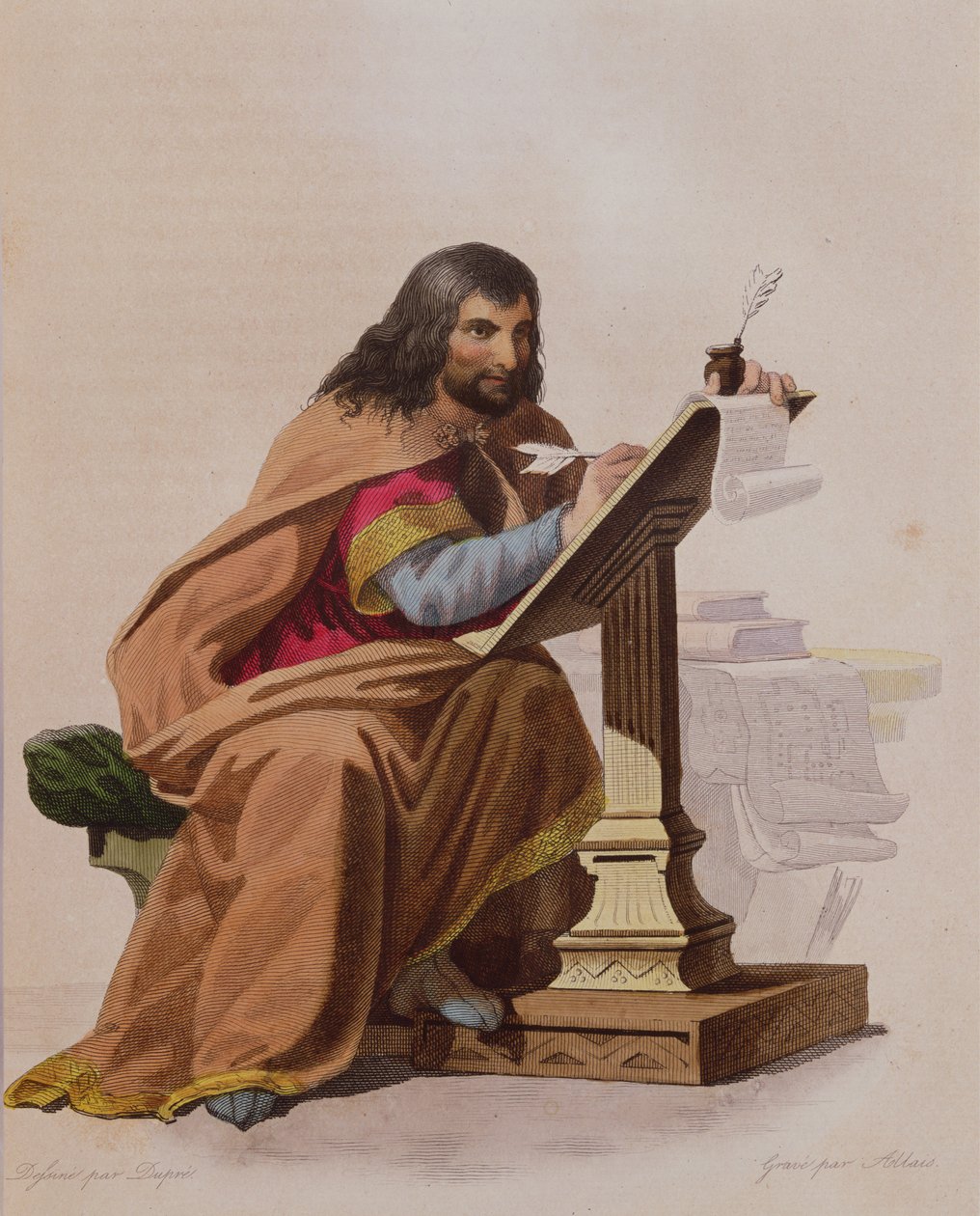 آينارد (c.770-840) منقوش بواسطة Allais ، c.1830 بواسطة لويس دوبري