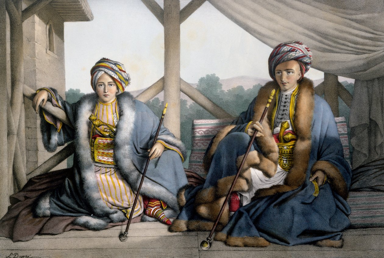 باشا ثيساليا ، ابن فيلي ومحمدة ، الابن الأصغر علي سيبيلير ، Visir de Janina - اللوحة الرابعة ، محفورة بواسطة Lemercier من "Voyage à Athènes et a à Constantinople" ، مكتوبة وموضحة بواسطة Dupre بواسطة لويس دوبري