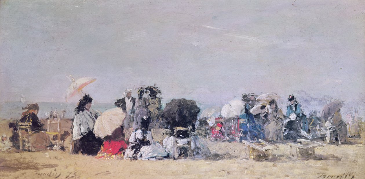 مشهد الشاطئ ، تروفيل ، 1873 بواسطة يوجين لويس بودين