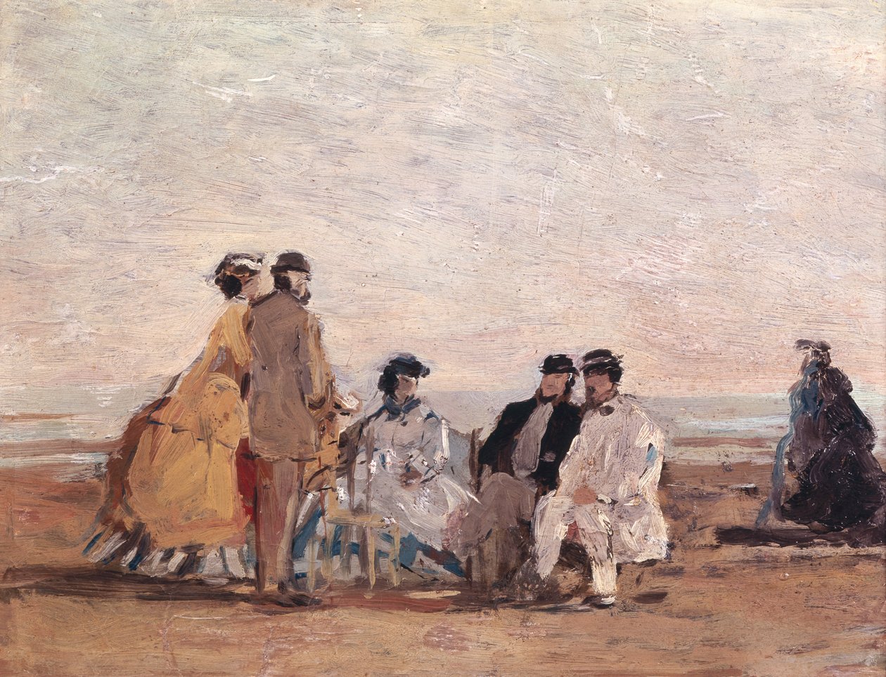 على الشاطئ في تروفيل ، c.1865 بواسطة يوجين لويس بودين