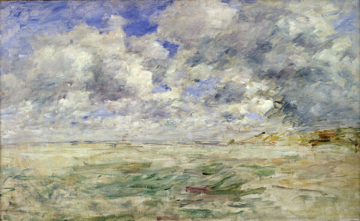 السماء العاصفة فوق الشاطئ في تروفيل ، c.1894-97 بواسطة يوجين لويس بودين