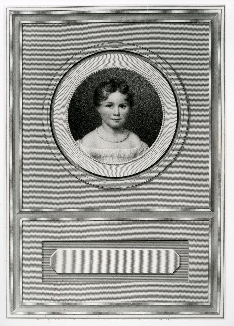 صورة لأوغستا أدا بايرون (1815-52) منقوشة بواسطة إدوارد سكريفين (1775-1841) 1820 بواسطة لويس فيرير