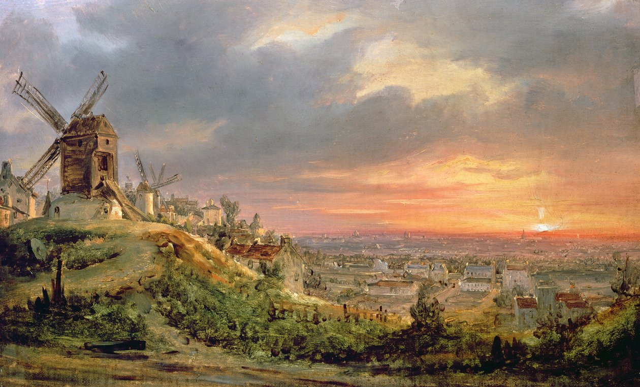 منظر لبوت مونتمارتر ، c.1830 بواسطة لويس جاك ماندي داجوير