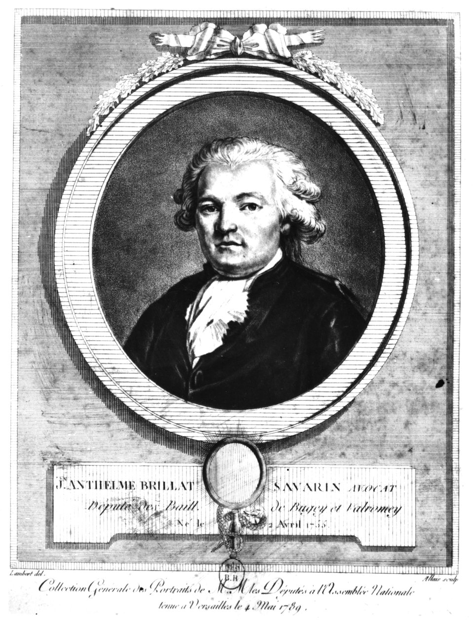 صورة لجان أنثيلمي بريلات سافارين (1755-1826) منقوشة بواسطة لامبرت ، مايو 1789 بواسطة لويس جان أليز