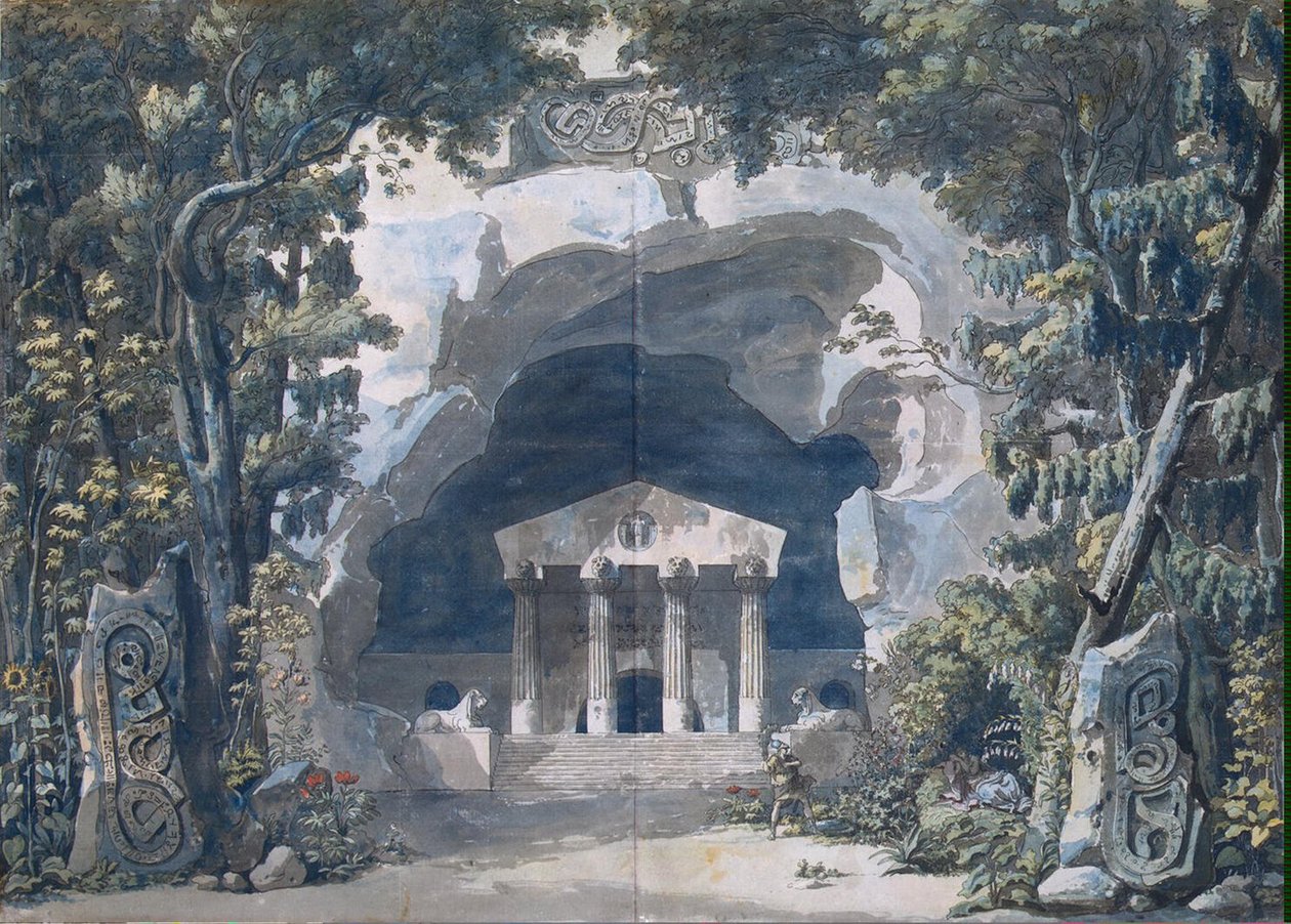 رسم تخطيطي للأوبرا "Frigga" ، 1787 (قلم وحبر هندي مع مرحاض على ورق) بواسطة لويس جان ديسبريز