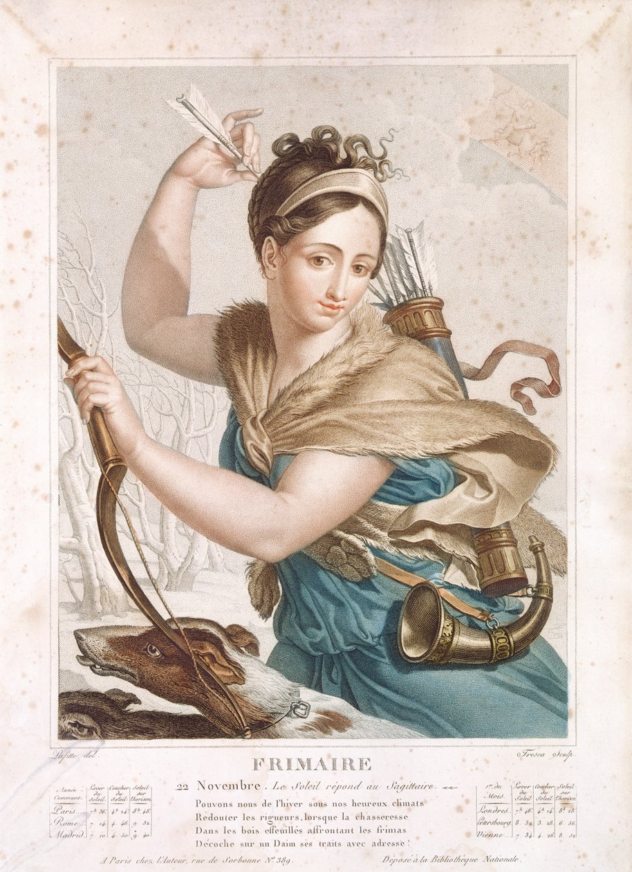 Frimaire (NovemberDecember) ، الشهر الثالث من التقويم الجمهوري ، محفور بواسطة Tresca ، c.1794 بواسطة لويس لافيت