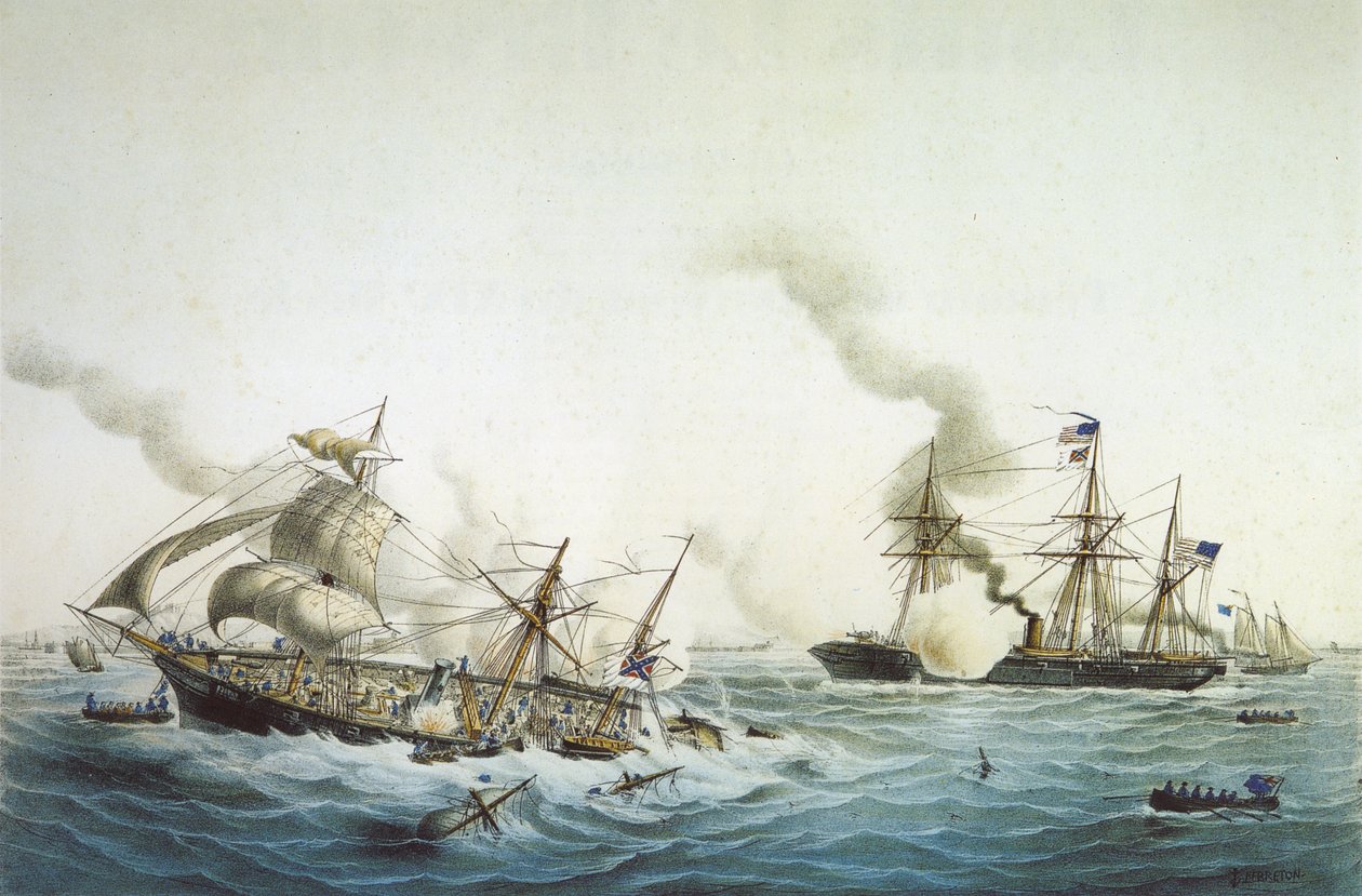 محاربة CSS ألاباما و USS Kearsarge بواسطة لويس لو بريتون