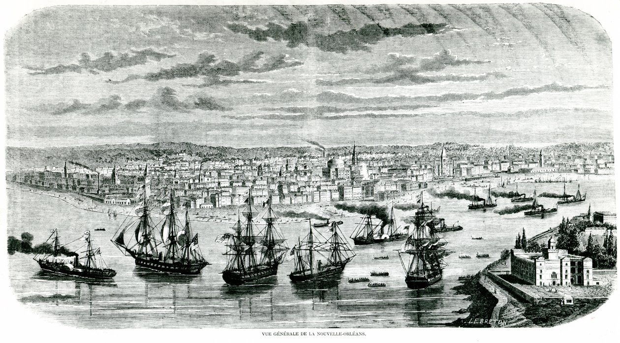 منظر نيو أورليانز ، 1862 بواسطة لويس لو بريتون