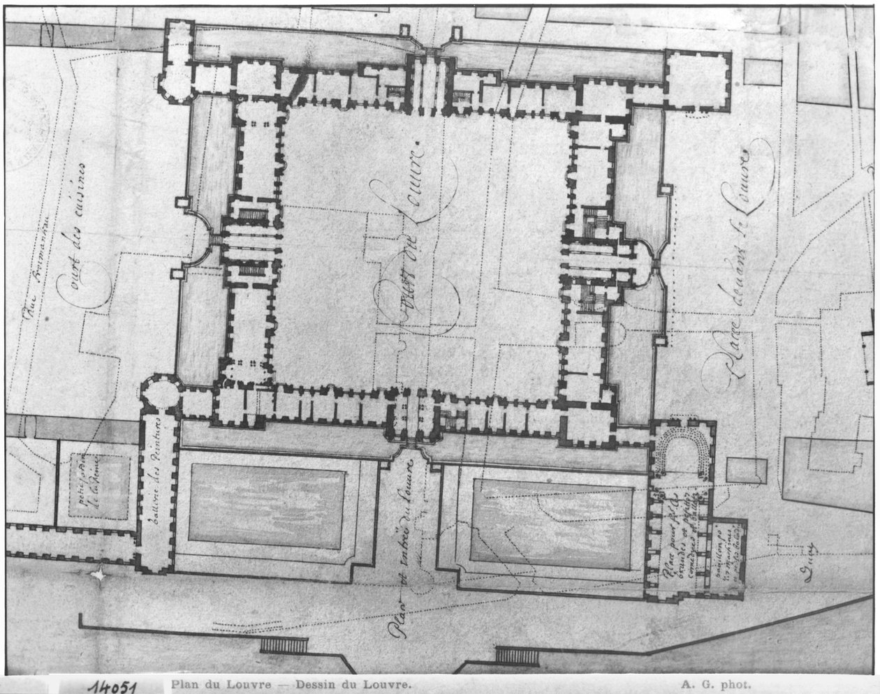 تصميم المباني الشرقية في متحف اللوفر ، من "Recueil du Louvre" ، المجلد الأول ، الورقة ٢١ بواسطة لويس لو فاو