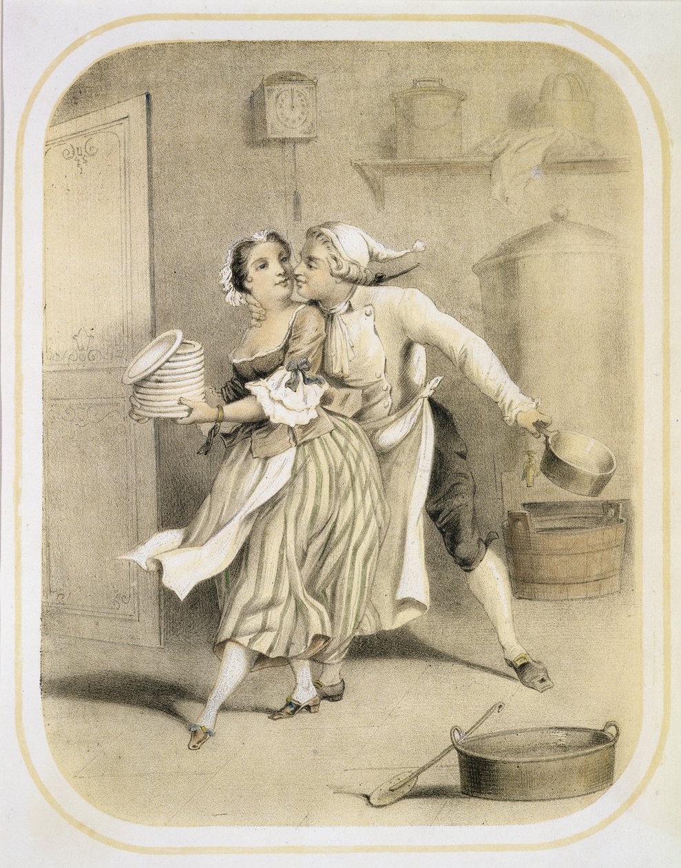 شهوة في المطبخ ، من سلسلة من المطبوعات التي تصور الخطايا السبع المميتة ، c.1850 بواسطة لويس ليوبولد بويلي