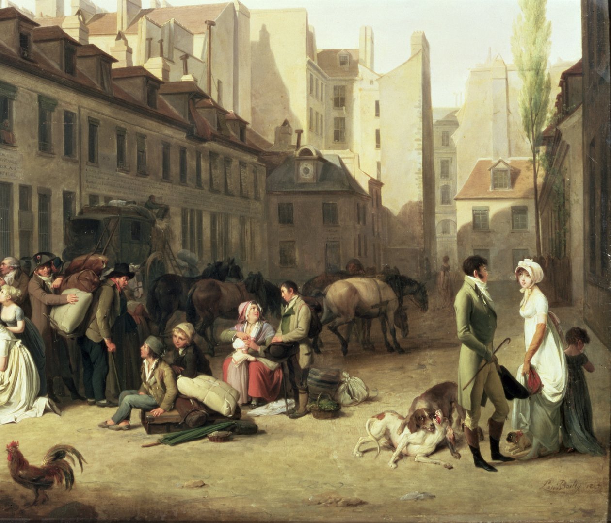 وصول مدرب المرحلة في المحطة ، تفاصيل بعض الركاب ، 1804 زيت على تفاصيل اللوحة 82846 بواسطة لويس ليوبولد بويلي