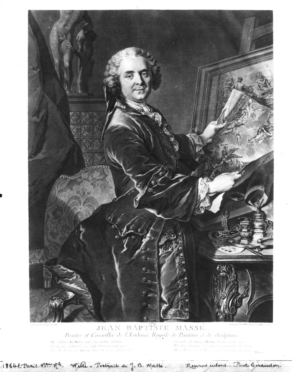جان بابتيست ماسي (1687-1767) منقوش بواسطة يوهان جورج ويلي (1715-1808) 1755 بواسطة لويس توك