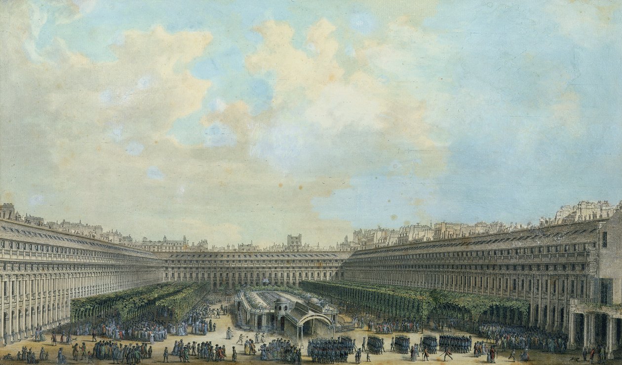 حديقة القصر الملكي ، 1791 بواسطة لويس نيكولاس دي ليسبيناس