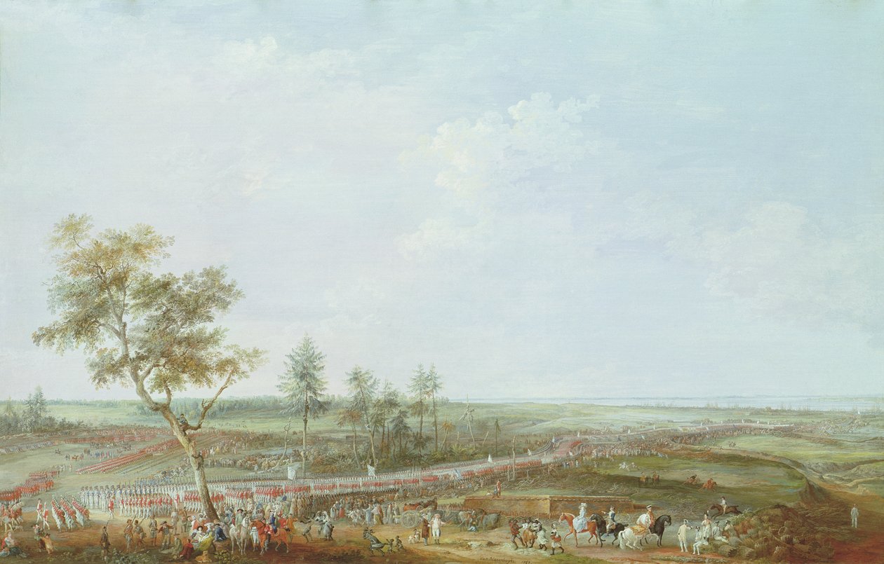 استسلام يوركتاون ، 19 أكتوبر 1781 ، 1784 (الغواش على الرق الذي وضع على الورق المقوى) بواسطة Louis Nicolas van Blarenberghe
