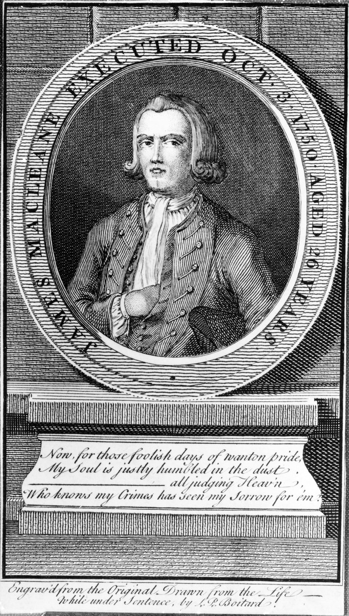 تم تنفيذ جيمس ماكلين في 3 أكتوبر 1750 من العمر 26 عامًا ، 1750 بواسطة لويس فيليب بويتارد