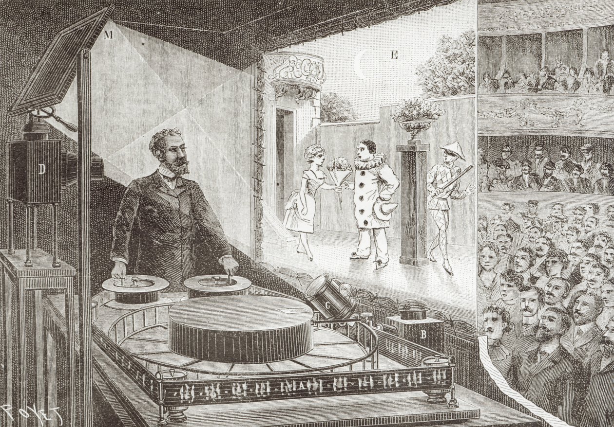 "مسرح البصريات" ومخترعه إميل رينود (1844-1918) بمشهد من "بوفر بيروت" ، 1892-1900 بواسطة لويس بويت