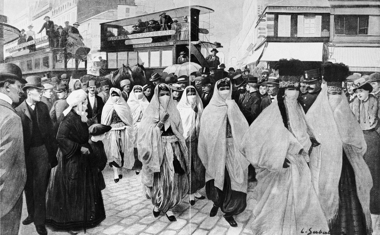 المعرض العالمي: فنانون المسرح الشرقي يعودون إلى تروكاديرو ، 1900 (انظر أيضًا 184793) بواسطة لويس ريمي ساباتييه