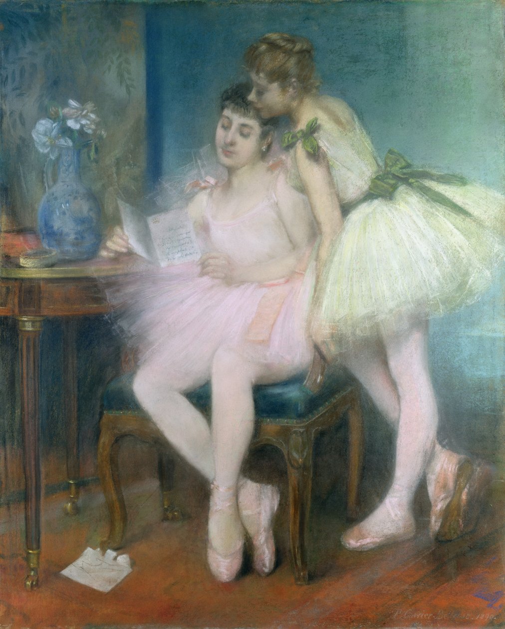 La Lettre (The Letter) 1890 (باستيل على ورق موضوع على قماش) بواسطة لويس روبرت كاريير بليوز