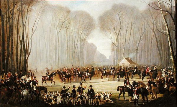 لقاء صيد في Puis au Roi في غابة Compiegne بواسطة لويس روبرت هيرو