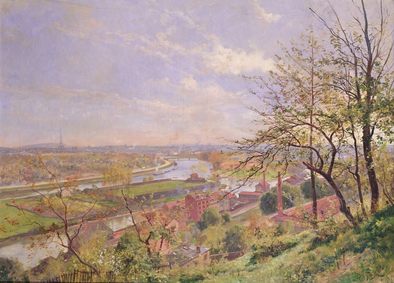 منظر لبولوني سور سين ، c.1900 بواسطة لويس Tauzin