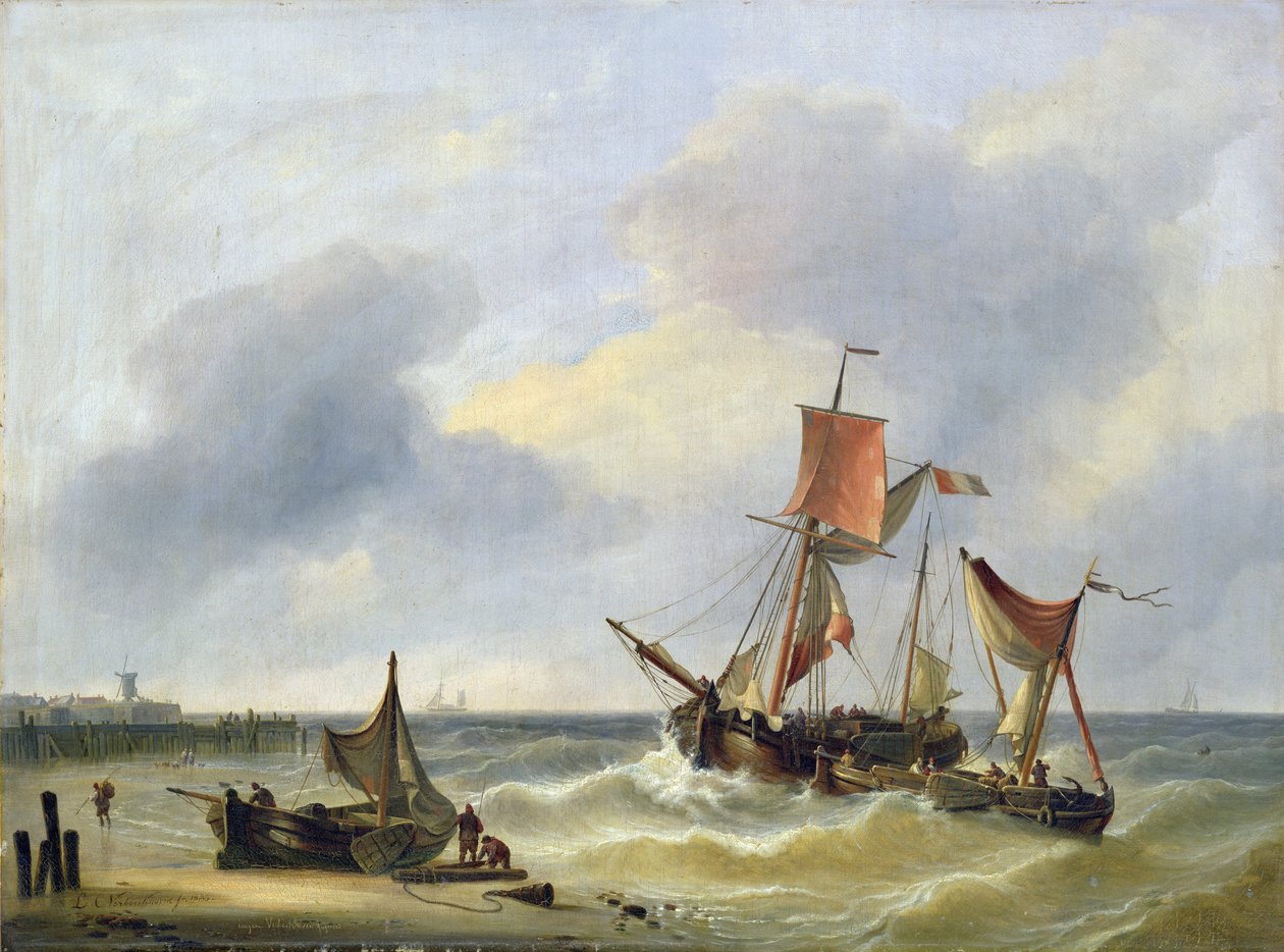 منظر ساحلي ، 1833 بواسطة لويس فيربكوفن