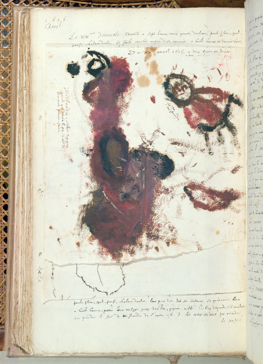 رسومات الشعار المبتكرة التي صنعها ملك فرنسا المستقبلي ، لويس الثالث عشر ، كطفل يبلغ من العمر 4 سنوات ، في 20 أغسطس 1606 (حبر على ورق) بواسطة لويس الثالث عشر