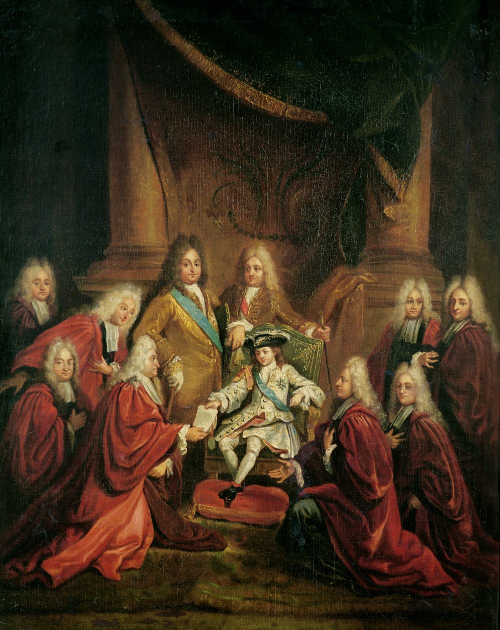 لويس الخامس عشر (1710-1774) منح براءات النبل للهيئة البلدية في باريس بواسطة لويس دي الأصغر بولون
