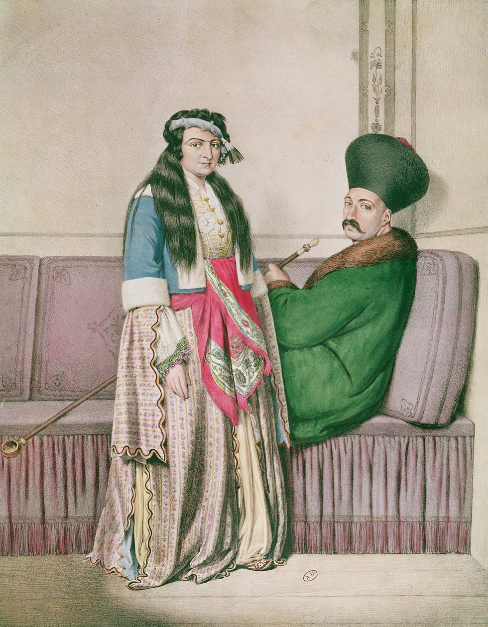 أمير أرميني وزوجته ، نقشهما لوميرسييه في "رحلة إلى أثينا والقسطنطينية" ، كتبه ورسمه دوبري بواسطة لويس (بعد) دوبري