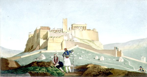 منظر لأكروبوليس أثينا بواسطة لويس (بعد) دوبري