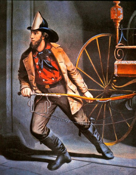 The American Fireman: Always Ready ، نشر بواسطة Currier & Ives بواسطة لويس (بعد) ميسون