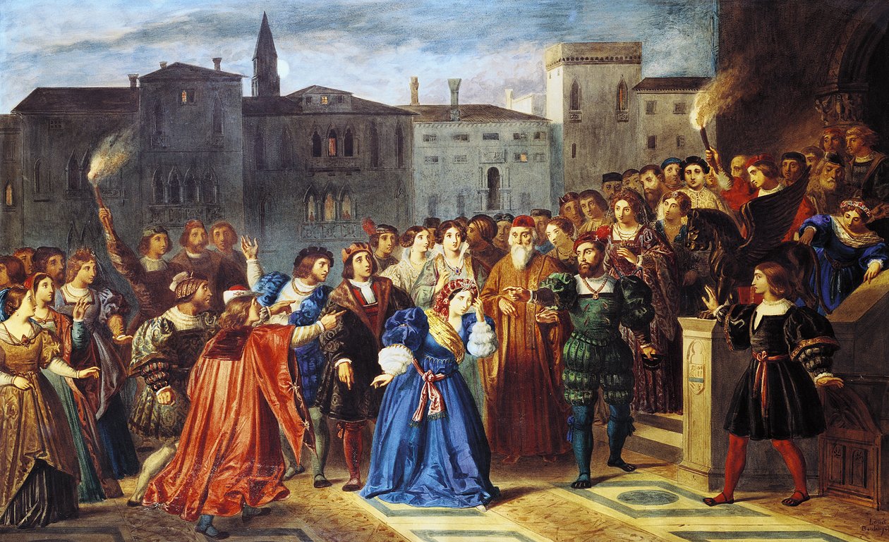 مشهد المواجهة من فيلم Lucretia Borgia للمخرج فيكتور هوغو بواسطة لويس بولانجر