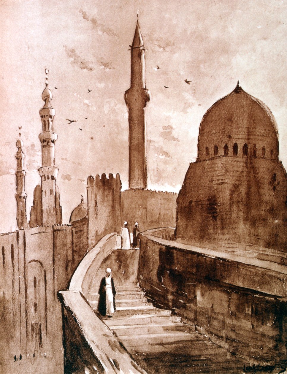القلعة عند شروق الشمس ، القاهرة ، مصر ، 1928 بواسطة لويس كابانيس
