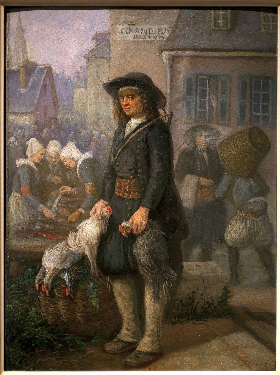 مشهد المشي في بريتاني. لوحة للويس كاراديك (1802-1888). زيت على قماش، حوالي عام 1850. متحف بريتون في كيمبيه. بواسطة لويس كاراديك