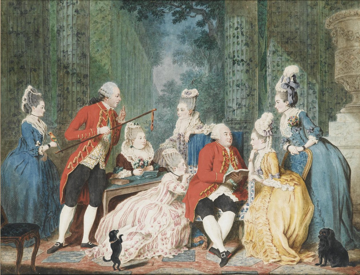 المجتمع في القصر الملكي ، 1775 م بواسطة لويس كاروجيس ديت كارمونتيل