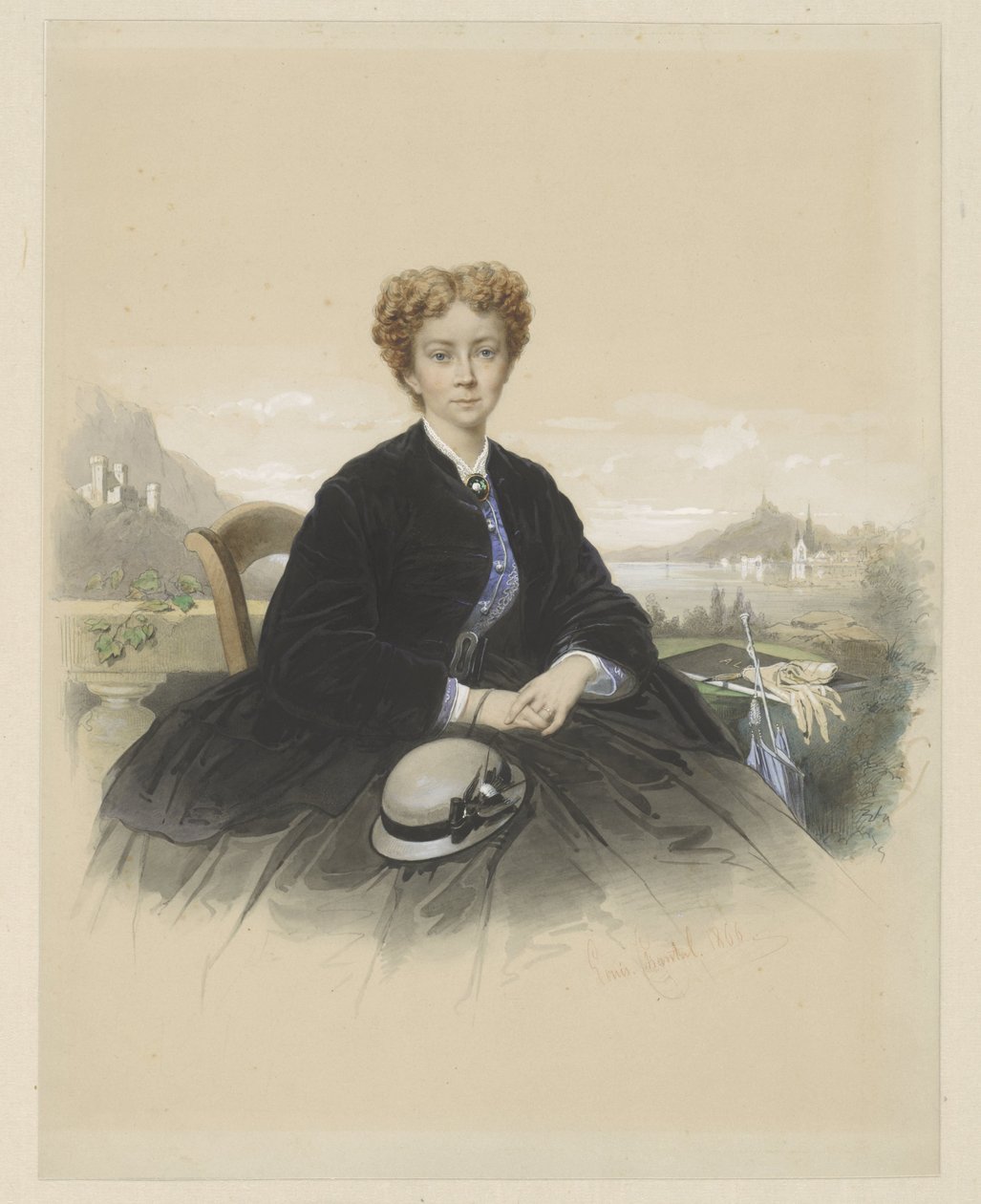 Portret van Maria Elisabeth Adolphine Waller-Schill بواسطة لويس شانتال