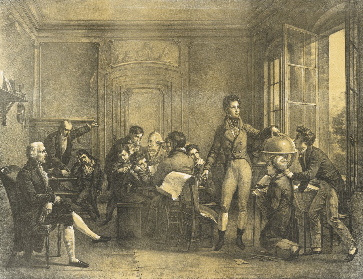 Louis-Philippe تدريس الجغرافيا في حانة Collège de Reichenau. 1820 بواسطة لويس تشارلز أوغست كودير