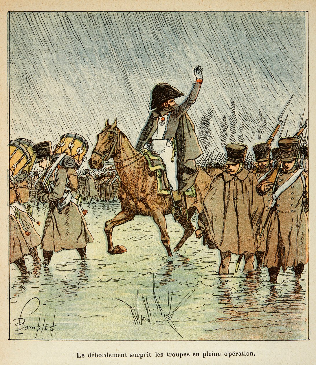 رسم إيضاحي لبومبلد لويس (1862-1927) من كتاب "ذكرى سانت هيلين" للكونت إيمانويل دي لاس كيس (1766-1842): The Imperiale Armee في عام 1813 ، مجموعة خاصة بواسطة تفجير لويس تشارلز