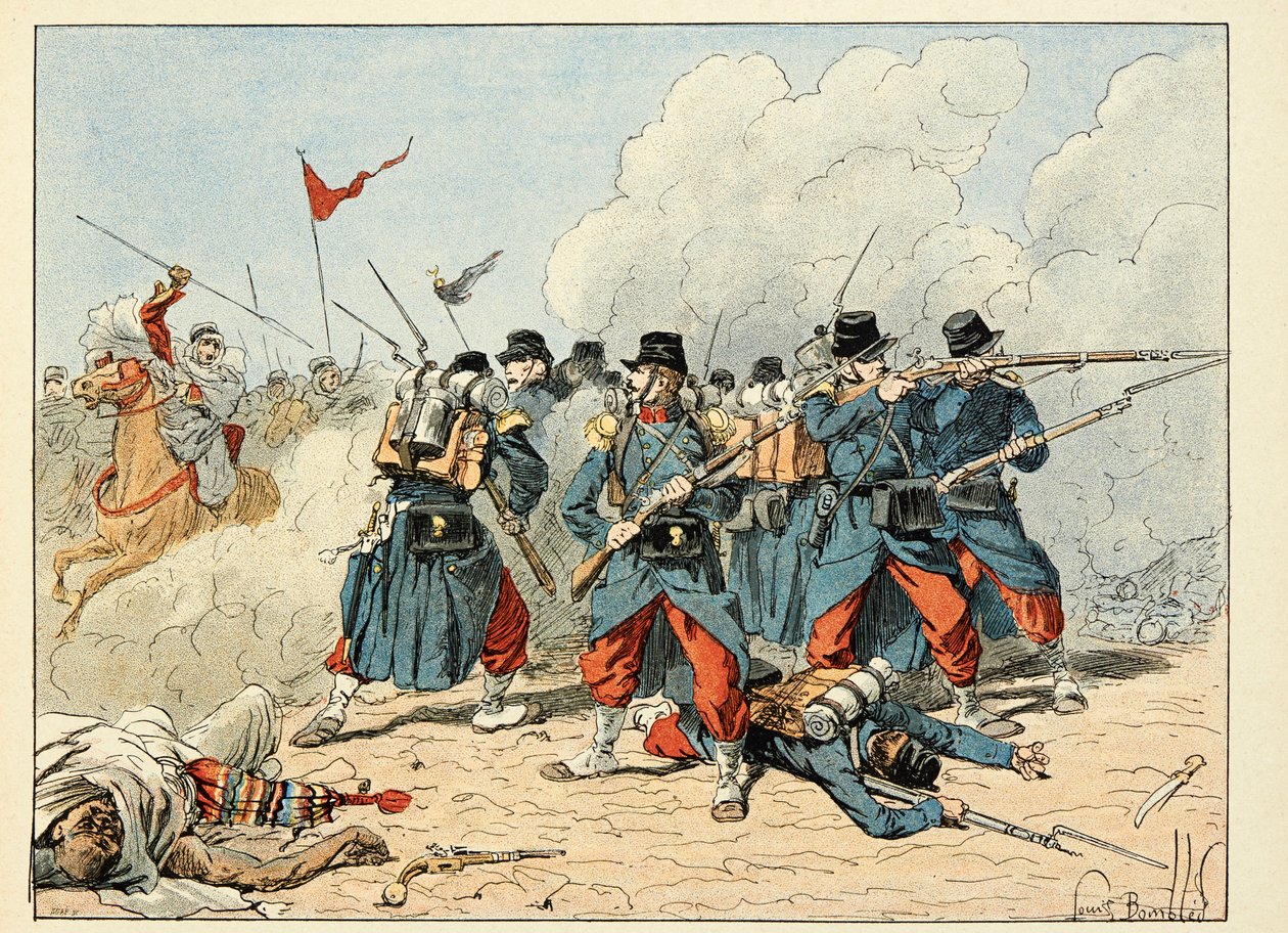 رسم توضيحي من "أبطال سيكل" ، تلاوات قصصية كتبها ديك دي لونلاي ورسمها لويس بومبلد (1862-1927) بواسطة تفجير لويس تشارلز