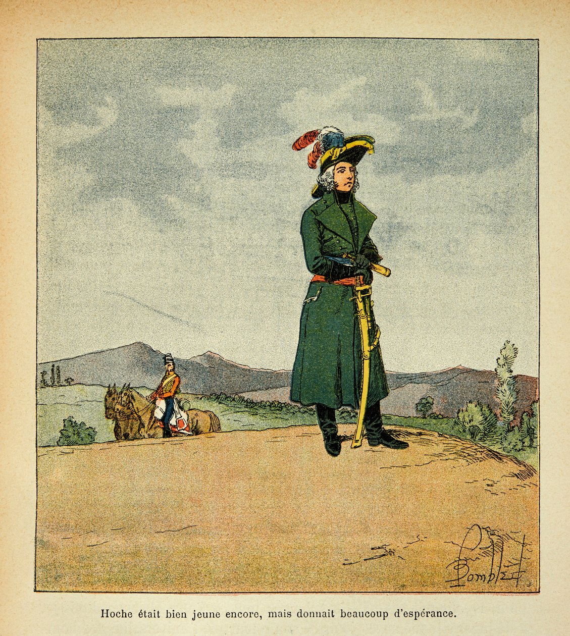 رسم توضيحي للوبلد لويس (1862-1927) من كتاب "ذكرى سانت هيلين" للكونت إيمانويل دي لاس حالات (1766-1842): صورة للجنرال لويس لازار هوش (1768-1797) ، مجموعة خاصة بواسطة تفجير لويس تشارلز