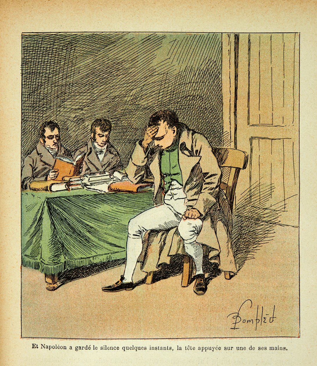 رسم توضيحي لـ Bombled Louis (1862-1927) من كتاب "The Memorial se Sainte Helene" للكونت Emmanuel de Las Cases (1766-1842): الإمبراطور نابليون يتأمل في رد فعل نصبه التذكارية ، مجموعة خاصة بواسطة تفجير لويس تشارلز