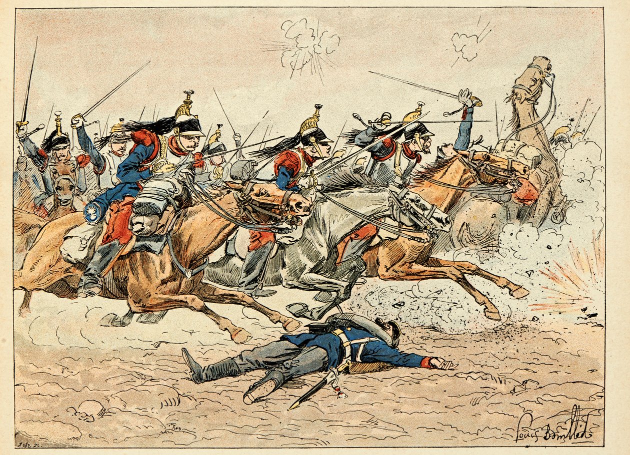 رسم توضيحي مأخوذ من كتاب "Les heros du Siecle" ، وهو روايات قصصية كتبها ديك دي لونلاي ورسمها لويس بومبلد (1862-1927) بواسطة تفجير لويس تشارلز