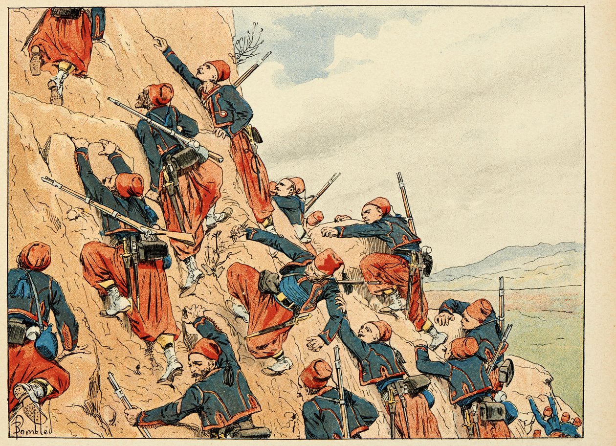 رسم توضيحي مأخوذ من كتاب "Les heros du Siecle" ، وهو روايات قصصية كتبها ديك دي لونلاي ورسمها لويس بومبلد (1862-1927) بواسطة تفجير لويس تشارلز