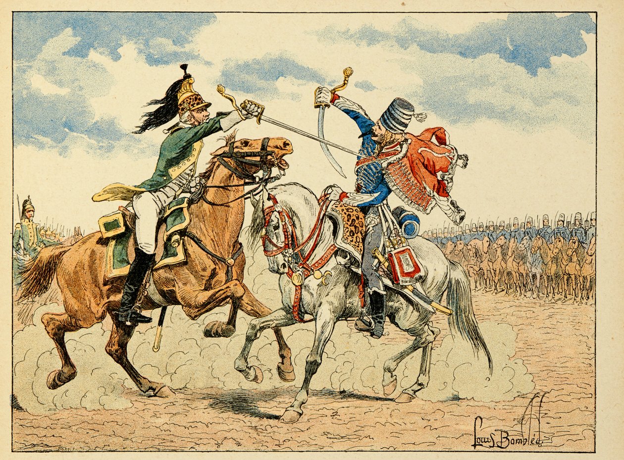 رسم توضيحي مأخوذ من كتاب "أبطال الأخت" ، وهو روايات قصصية كتبها ديك دي لونلاي ورسمها لويس بومبلد (1862-1927) بواسطة تفجير لويس تشارلز