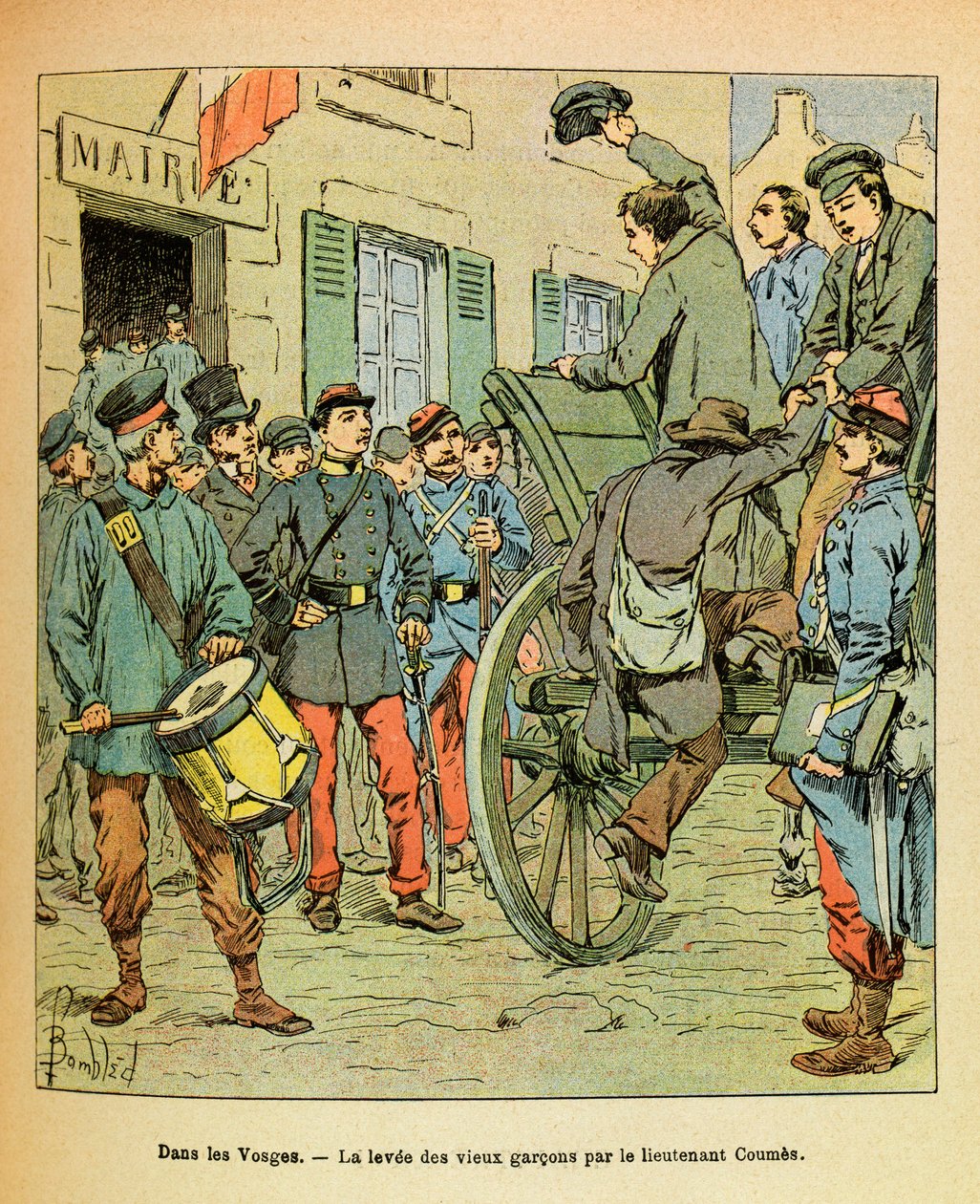 لارمي دو ليست دي يوجين سيرجنت ، ديت غرينيست ، رسمها لويس بومبلد (1862-1927) (الحرب الفرنسية الألمانية ؛ حملة 1870-1871): في فوج ، صعود الأولاد القدامى من قبل الملازم كوميس. بأوامر حكومة تورز ، كولكشن بواسطة تفجير لويس تشارلز