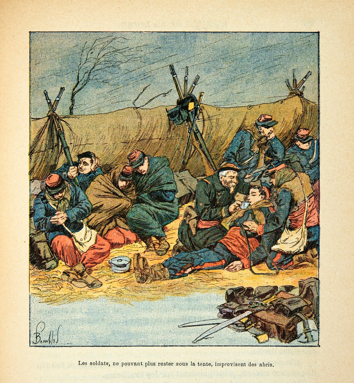 L'Armee de la Loire بقلم يوجين سيرجنت ، ديت جرينست ، رسمه لويس بومبليد (1862-1927) (الحرب الفرنسية الألمانية ؛ حملة 1870-1871): الجنود الفرنسيون أثناء الانسحاب في منتصف الشتاء 1870 ، مجموعة خاصة بواسطة تفجير لويس تشارلز