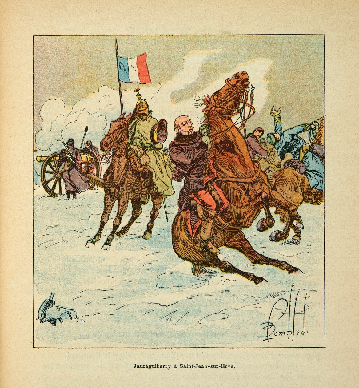 L'Armee de la Loire بقلم يوجين سيرجنت ، ديت جرينست ، رسمها لويس بومبلد (1862-1927) (الحرب الفرنسية الألمانية ؛ حملة 1870-1871): الأدميرال جان برنارد جوريجبيري (1815-1887) في سان جان سور إيفري في يناير 1871 ، مجموعة خاصة بواسطة تفجير لويس تشارلز