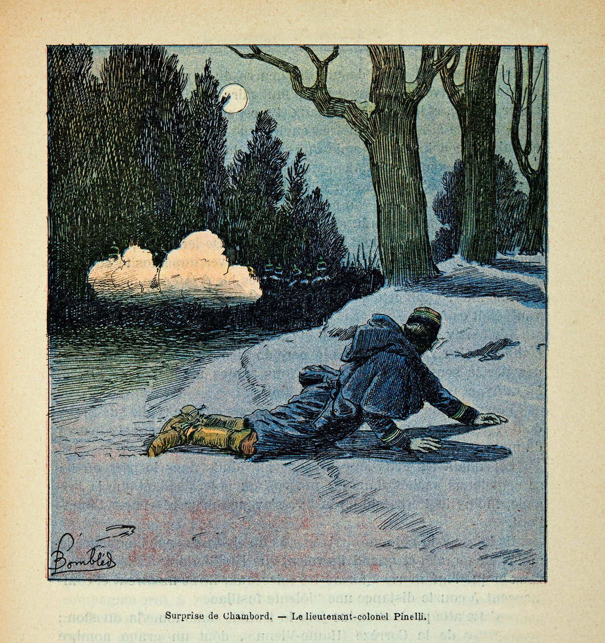 L'Armee de la Loire بقلم يوجين سيرجنت ، ديت جرينست ، مصور من قبل لويس بومبلد (1862-1927) (الحرب الفرنسية الألمانية ؛ حملة 1870-1871): مفاجأة شامبور ، المقدم بينيلي ، مجموعة خاصة بواسطة تفجير لويس تشارلز