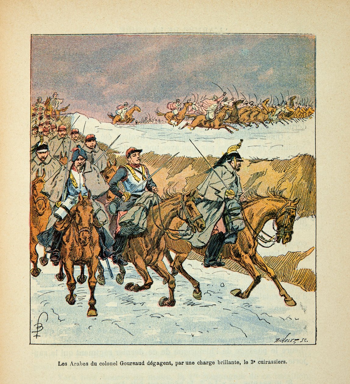 L'Armee de la Loire بقلم يوجين سيرجنت ، ديت جرينست ، رسمه لويس بومبلد (1862-1927) (الحرب الفرنسية الألمانية ؛ حملة 1870-1871): تمكن عرب العقيد جورجود من الحصول على شحنة رائعة في الثالث ، البوارج العاشرة في معركة فانس أنا بواسطة تفجير لويس تشارلز