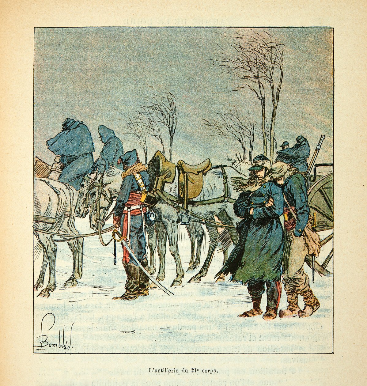 L'Armee de la Loire بقلم يوجين سيرجنت ، ديت جرينست ، مصور من قبل لويس بومبليد (1862-1927) (الحرب الفرنسية الألمانية ؛ حملة 1870-1871): مدفعية الفيلق الحادي والعشرين في Armee de la Loire ، مجموعة خاصة بواسطة تفجير لويس تشارلز