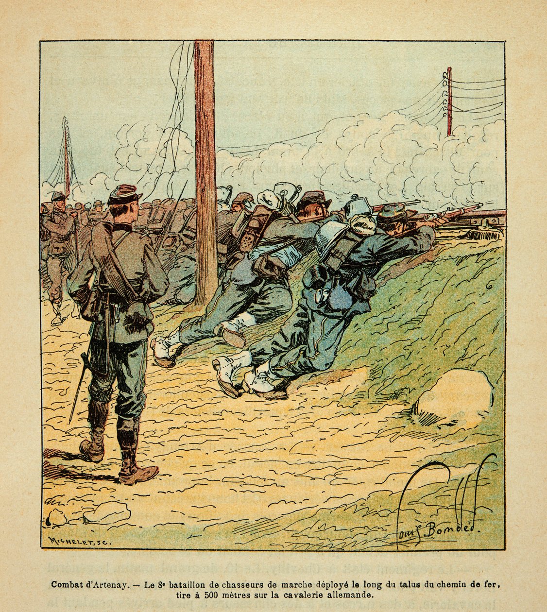 L'Armee de la Loire de Eugene Sergent ، dit Grenest ، رسمها لويس بومبليد (1862-1927) (الحرب الفرنسية الألمانية ؛ حملة 1870-1871): Combat d'Artenay في 10 أكتوبر بواسطة تفجير لويس تشارلز